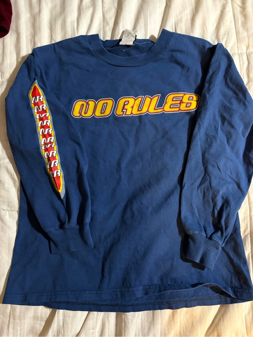 Boys XL No Rules Blue Graphic Long Sleeve Tee